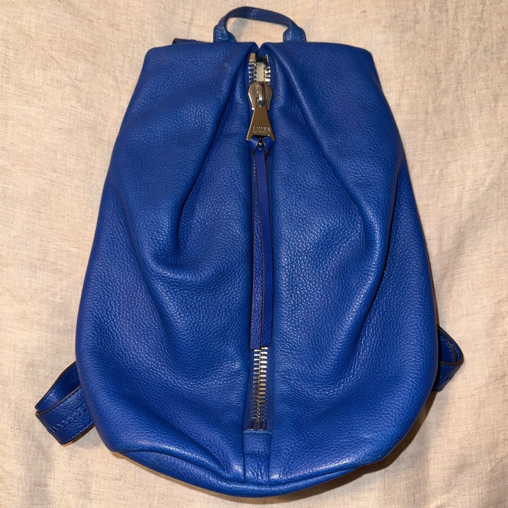 Aimee Kestenberg Backpack Tamitha Leather In Lapis Blue Peblled Full Zip Casual